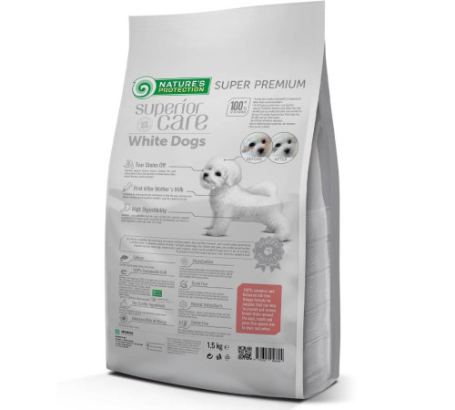 Сухий корм для цуценят Nature's Protection Superior Care White Dogs Grain Free Starter All Breeds 1,5 кг - лосось