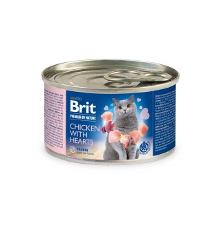Вологий корм для котів Brit Premium Chicken & Hearts 200 г (паштет з куркою та серцем)