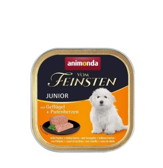 Animonda Vom Feinsten Junior Poultry Turkey hearts - вологий корм для цуценят з птицею і індичими серцями, 150г