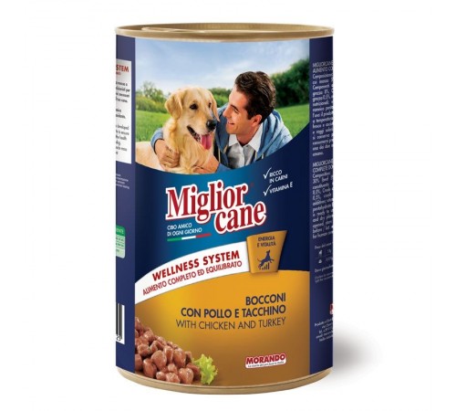 Вологий корм для собак Miglior cane 1,25 кг - курка та індичка