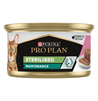 Purina Pro Plan Sterilised Tuna Salmon Cat - вологий корм шматочки в паштеті з тунцем та лососем для дорослих стерилізованих кішок, 85г