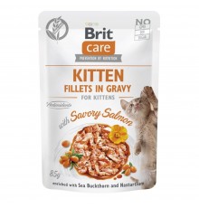 Вологий корм для кошенят Brit Care Cat Fillets in Gravy pouch 85 г - лосось