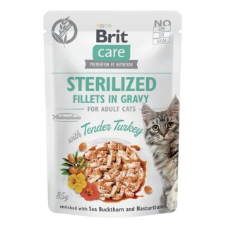 Вологий корм для котів Brit Care Cat Sterilized pouch 85 г - індичка