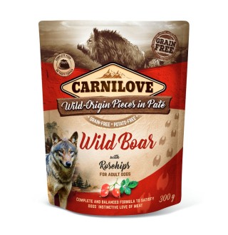 Вологий корм для собак Carnilove Grain-Free Adult pouch 300 г - дикий кабан та шипшина