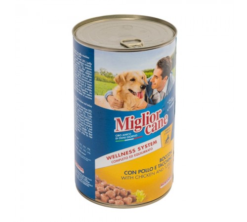 Вологий корм для собак Miglior cane 1,25 кг - курка та індичка