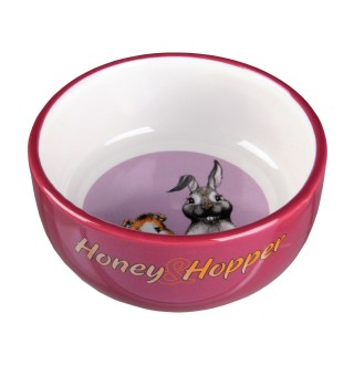 Миска керамічна Trixie «Honey & Hopper» 250 мл / 11 см (рожева, бірюзова, бежева)