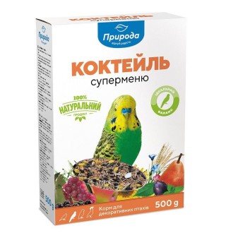 Корм для хвилястих папуг Природа Коктейль «Суперменю» 500 г