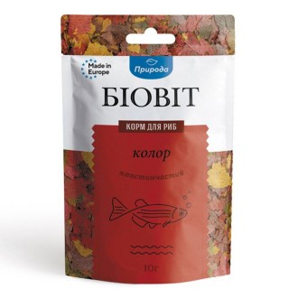 Сухий корм для акваріумних риб Природа в пластівцях Біовіт «Колор» 10 г (для всіх акваріумних риб)