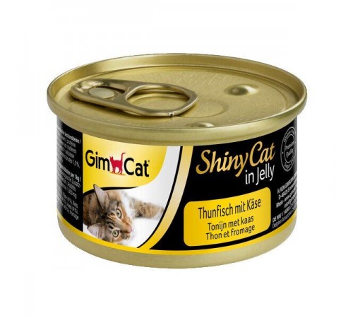 Вологий корм для котів GimCat Shiny Cat 70 г (тунець та сир)
