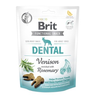 Brit Care Dog Functional Snack Dental – функціональні ласощі з олениною і розмарином для захисту зубів і ясен для дорослих собак всіх порід, 150г