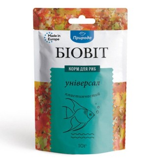 Сухий корм для акваріумних риб Природа в пластівцях Біовіт «Універсал» 10 г (для всіх акваріумних риб)