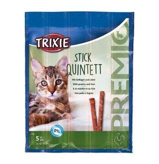 Ласощі для котів Trixie PREMIO Quadro-Sticks 5 шт. (домашня птиця)