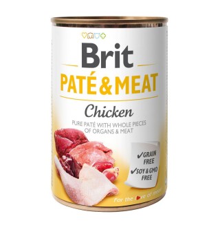 Вологий корм для собак Brit Pate & Meat Chicken 400 г (курка та яловичина)