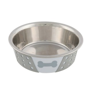 Миска металева Trixie на гумовій основі 400 мл / 14 см (сіра)