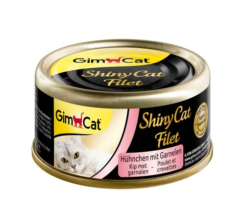 Вологий корм для котів GimCat Shiny Cat Filet 70 г (курка та креветки)
