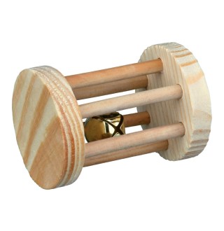 Іграшка для гризунів Trixie Валик з брязкальцем 5 см / d=3,5 см (дерево)