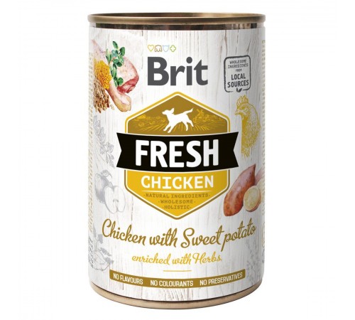 Вологий корм для собак Brit Fresh Chicken with Sweet Potato 400 г (курка)