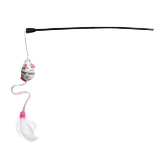 GiGwi Cat Toys Teaser - Іграшка-дражнилка для котів на стеку з мишкою зі звуковим ефектом, 51см