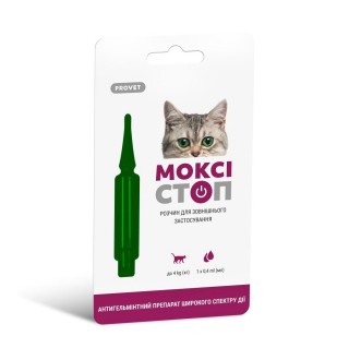 Краплі на холку для котів PROVET Моксістоп до 4 кг, 1 шт