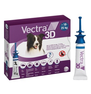 Vectra 3D by Ceva - Вектра 3Д протипаразитарні краплі від бліх та кліщів на холку для собак 10-25кг