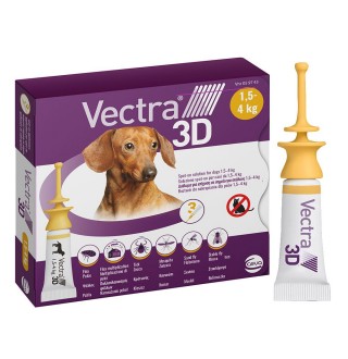 Vectra 3D by Ceva - Вектра 3Д протипаразитарні краплі від бліх та кліщів на холку для собак 1,5-4кг