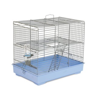 Клітка для гризунів Природа «Міккі» з драбинкою хром / світло-блакитна 37 х 25 х 30 см