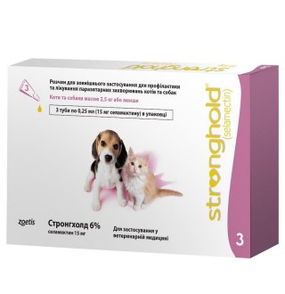 Stronghold by Zoetis - Стронгхолд, протипаразитарні краплі для цуценят і кошенят до 2,5кг