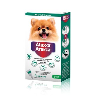 Ataxxa by KRKA - Атакса краплі від бліх, кліщів і комарів для собак, до 4кг