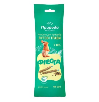 Ласощі для гризунів Природа Фієста «Колосок» 100 г / 2 шт. (лугові трави)