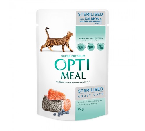 Набір 3+1 вологий корм для котів Optimeal Multi Taste Sterilised 340 г - асорті