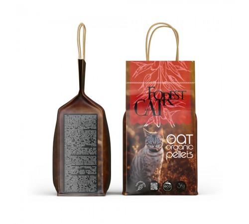 Наповнювач для котячого туалету Forest Cat Oat Organic Pellet 3 кг - вівсяний