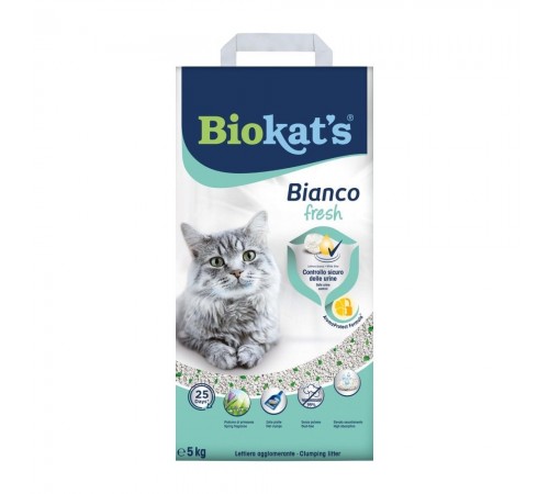 Наповнювач для котячого туалету Biokat's Bianco Fresh 5 кг - бентонітовий