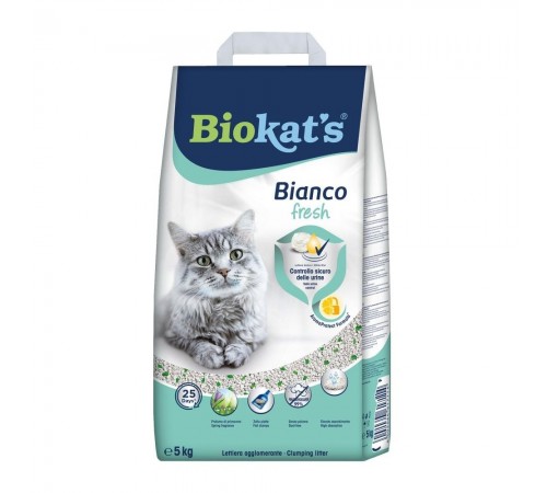 Наповнювач для котячого туалету Biokat's Bianco Fresh 5 кг - бентонітовий