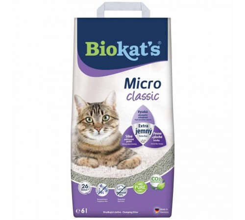 Наповнювач для котячого туалету Biokat's Micro Classic 6 л - бентонітовий