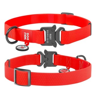 Нашийник Collar WAUDOG Waterproof з QR-паспортом 24-40 см/20 мм (червоний)