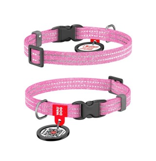 Нашийник для собак COLLAR WOUDOG Світловідбиваючий ХS - рожевий