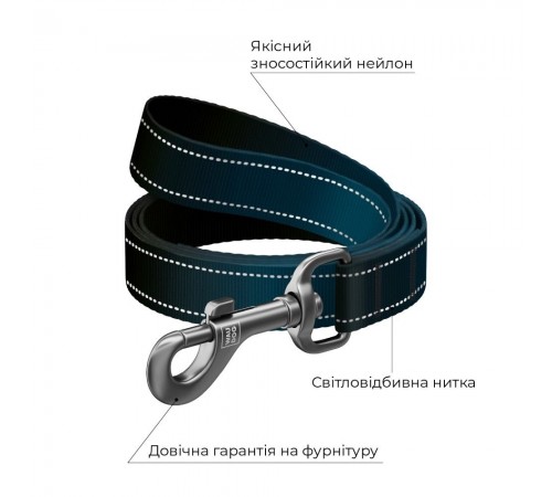 Повідець для собак Collar Waudog Nylon Nylon L-XXL - чорний