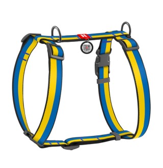 Шлея H-образна WAUDOG Nylon c QR паспортом і малюнком «Colors of freedom» S 30-40/15 мм