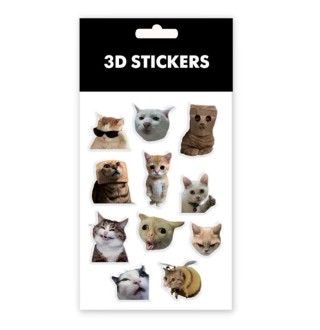 Стікери-3D Tatooshka Fanny cats mem 11 шт