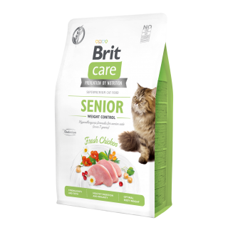 Сухий корм для літніх котів із зайвою вагою Brit Care Cat GF Senior Weight Control 2 кг - курка