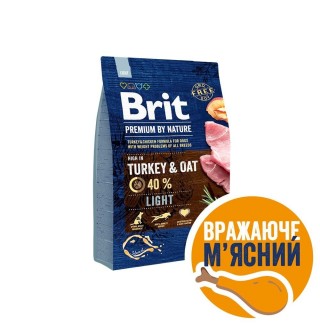 Сухий корм для собак Brit Premium Dog Light 3 кг - індичка