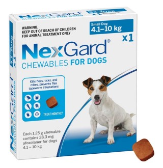 NexGard by Boehringer Ingelheim - протипаразитарні жувальні таблетки від бліх і кліщів для собак 4-10кг, 1 пігулка