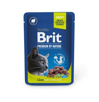 Вологий корм для котів Brit Premium Sterilised pouch 100 г - ягня