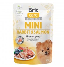 Вологий корм для собак Brit Mini 85г pouch - кролик та лосось