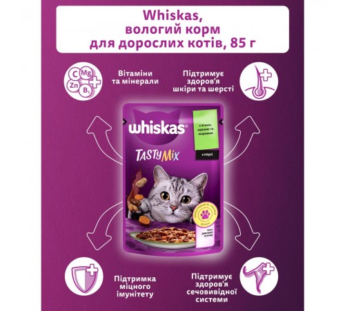 Вологий корм для котів Whiskas Tasty Mix pouch 85 г - асорті