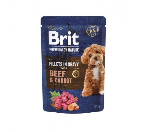 Вологий корм для собак Brit Premium By Nature 85 г - яловичина та морква