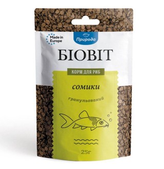 Сухий корм для акваріумних риб Природа в гранулах Біовіт «Сомики» 25 г (для донних риб)