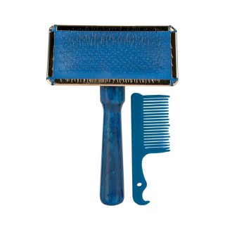 Щітка-пуходерка з дерев'яною ручкою та пластиковий гребінець Trixie 9 см / 13 см, набір