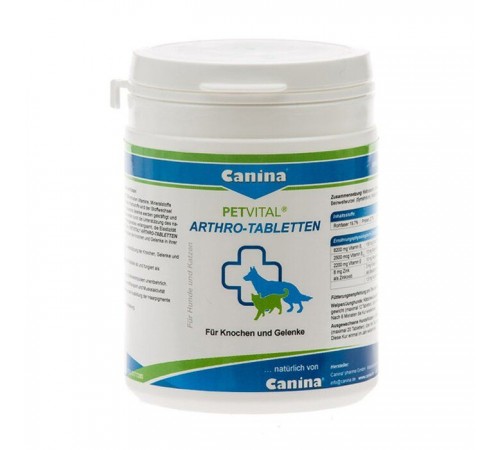 Добавка для котів та собак Canina «PETVITAL Arthro-Tabletten» 180 таблеток, 180 г (для суглобів)