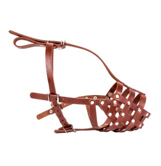 Намордник Collar шкіряний твердий А:32 см / B:11 см (коричневий, чорний)